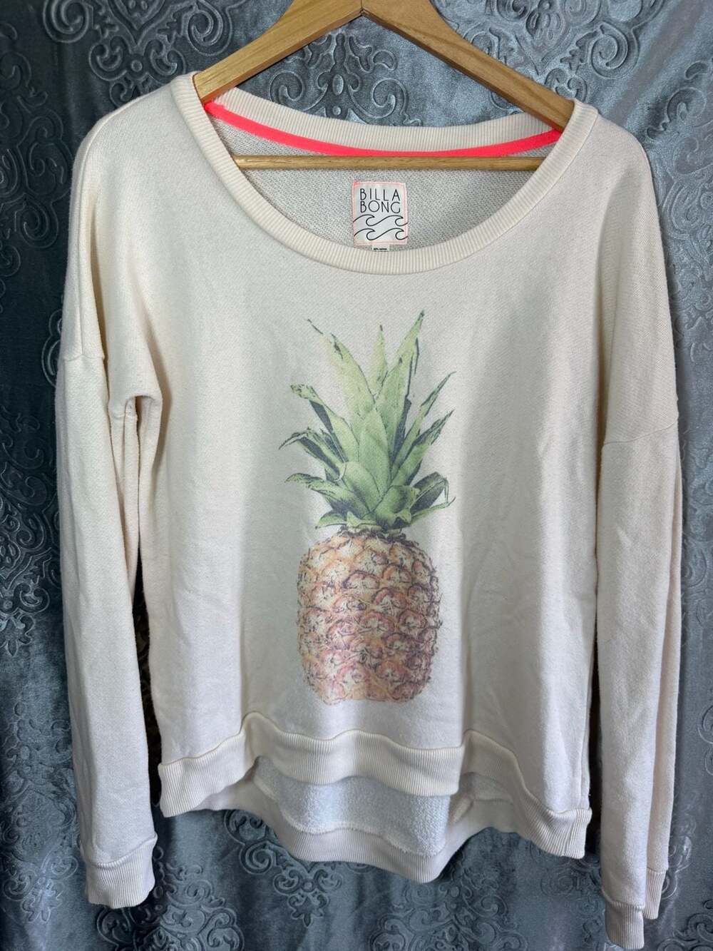 Billabong Pineapple Graphic Sweatshirt Cream Size L/G